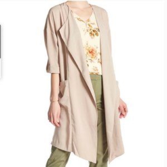 Philosophy Jackets & Blazers - Philosophy Taupe Trench Coat Style Open Front Jacket Medium
